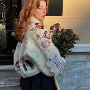 Leilayca | 90s Vintage Patched Art Cardigan| Patchwork Leilayca | 90s Vintage Patched Art Cardigan| Patchwork