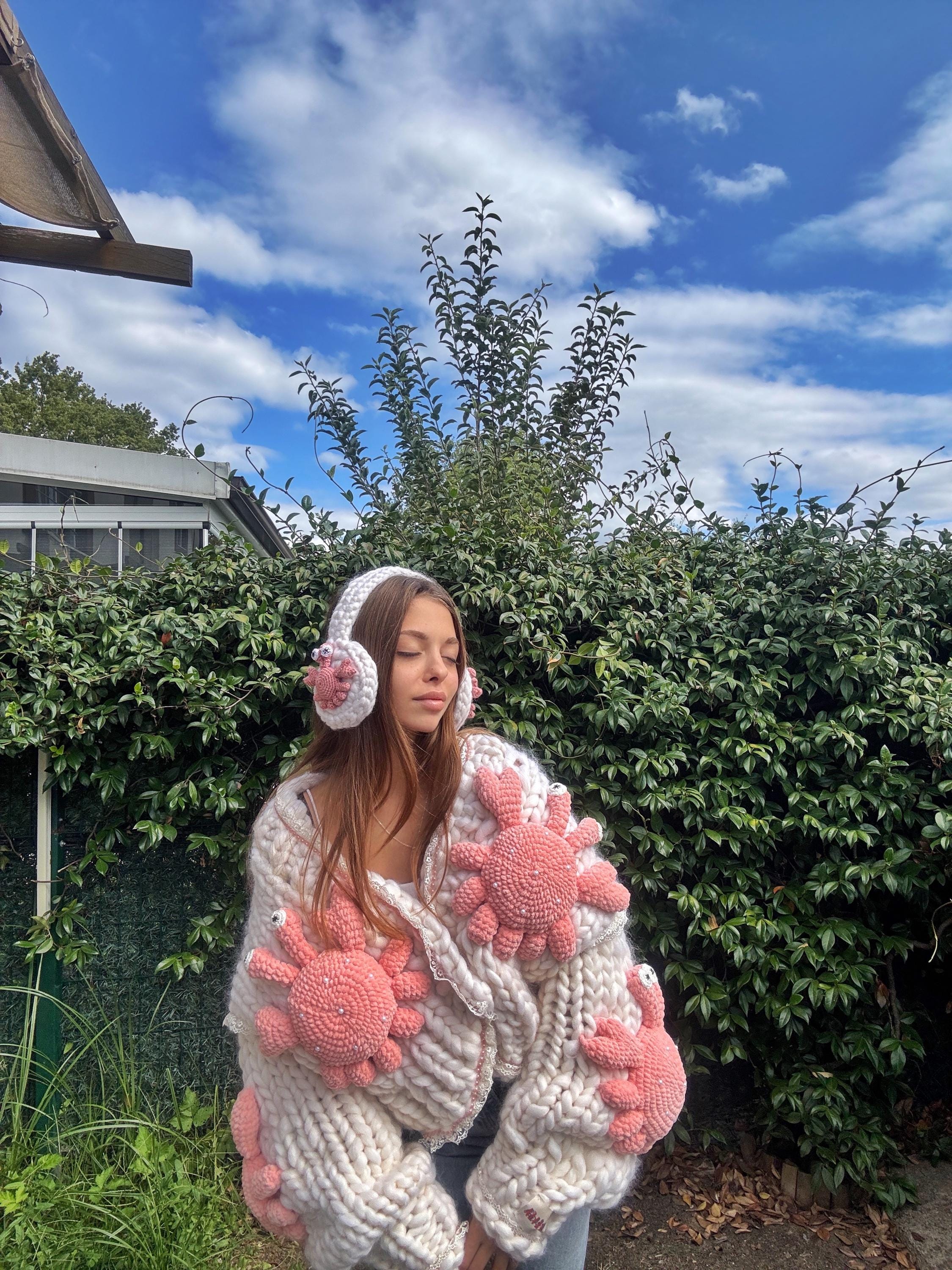 Leilayca Oversize Crab Cardigan – Chunky Merino Wool Knit Sweater
