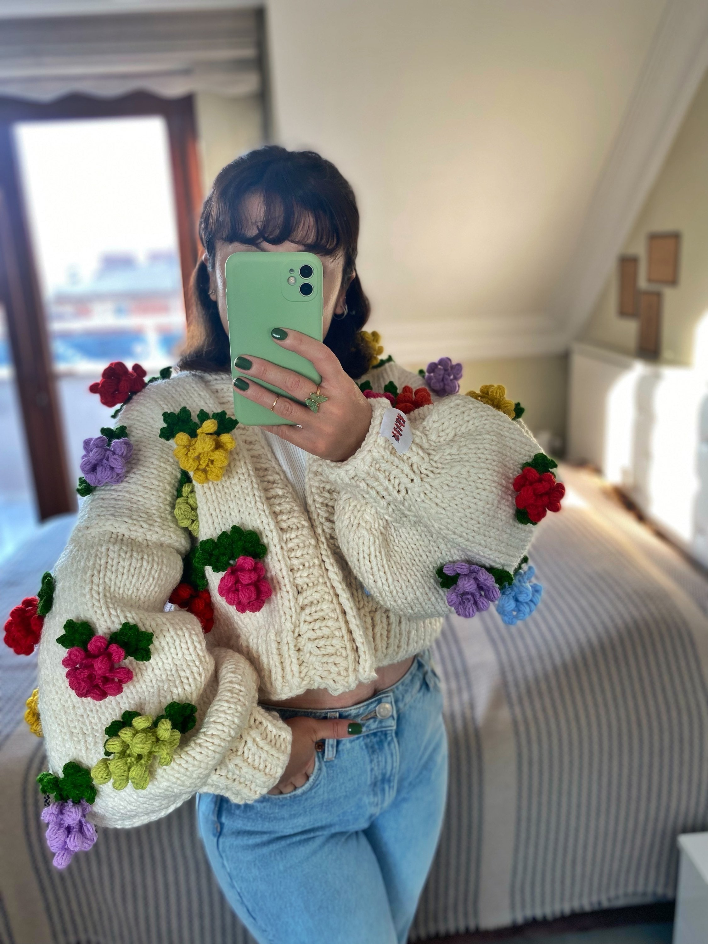 Leilayca, Grape Cardigan ,grape Crochet , 3d Fluffy Cardigan 