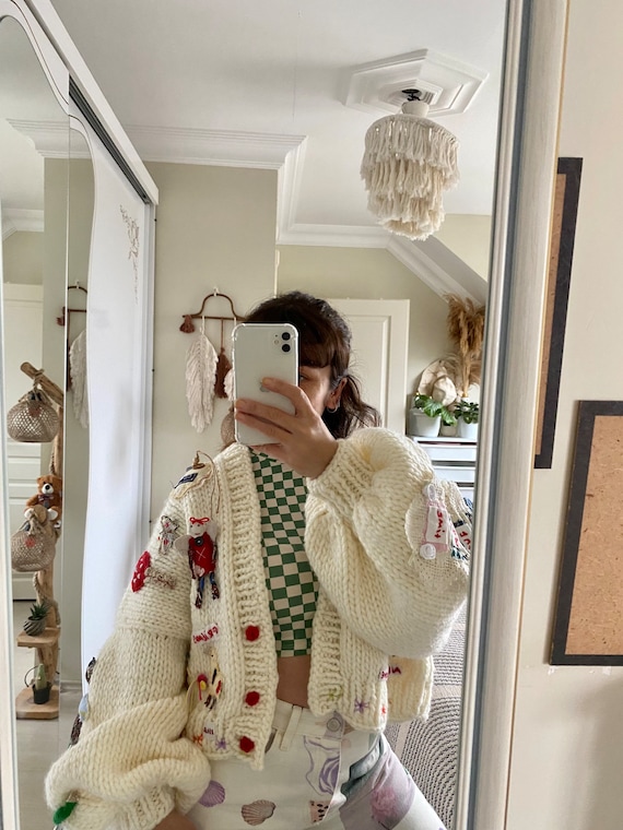 Leilayca | 90s Vintage Patched Art Cardigan| Patchwork Leilayca | 90s Vintage Patched Art Cardigan| Patchwork
