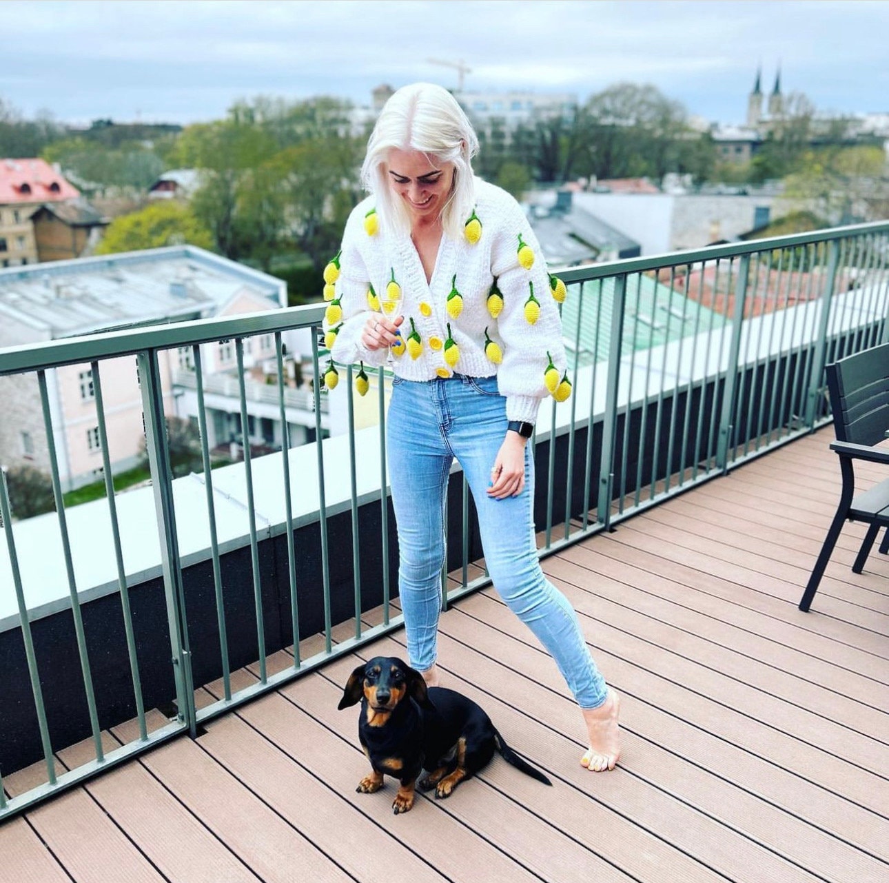 Lemon print clearance cardigan