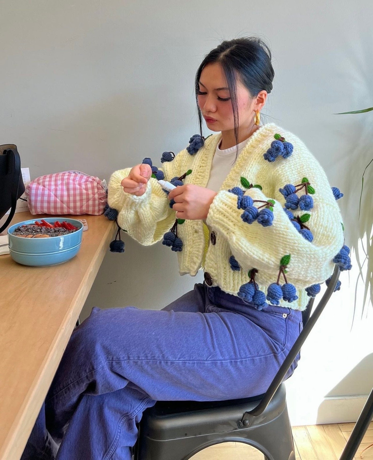 MAYORAL KNIT CARDIGAN- BLUEBERRY main image 1