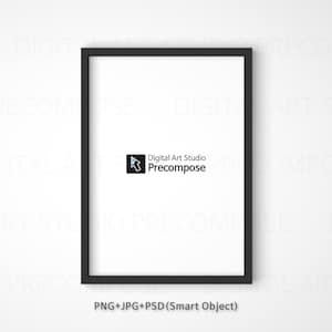 Schwarzer Rahmen Mockup/A4 Größe Vertikaler Rahmen/Poster Mock up/Wand Kunst Vorlage/Einfaches einfaches Design/Modernes Mockup/PNG JPG PSD Smart Objekt