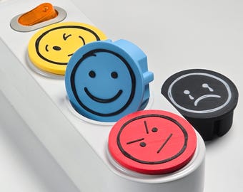 4 Pack Emoji Outlet Cover STL File, Emotion Face Plug Protector 3D Print Design, Funny Desk Decor Digital Download, Socket Cap STL Bundle
