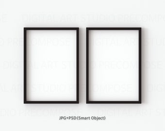 Two Frames Mockup, A4 Ratio, JPG PSD Smart Object, Gallary Wall Mockup, Digital Download