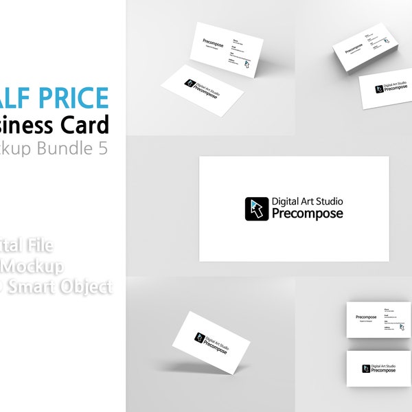 Bundle Business Card Mock Up/Half Price Sale/Visit Card/Customizable Coupon/Digital File/Editable Template/Instant Download/PSD Smart Object
