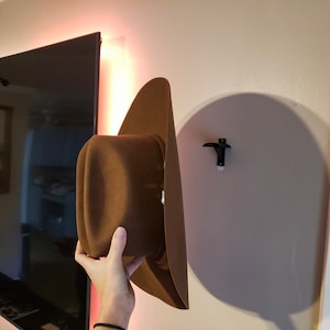 Cowboy Hat Hanger, Minimalist Display for Western Hats, No Crease Option  for Storing Large Felt Hats on Wall, Gift for Cowgirl 