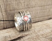 Garnet Gemstone Ring, Solid 925 Sterling Silver Ring, Handmade Ring, Beautiful Ring, Silver Spinner Ring, Woman Ring, Gift For Her SD653