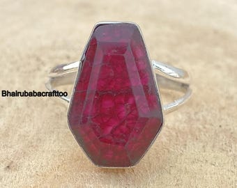 Ruby Gemstone Ring, Handmade Ring, Valentine Day Gift Ring, Solid 925 Sterling Silver Ring, Birthday Ring, Wedding Jewelry, Anniversary Ring