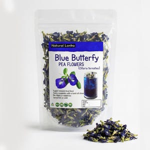 100%オーガニックブルーバタフライピーフラワーティー（Clitoria ternatea）ハーブティー/ピュアオーガニックナチュラルハーブブルードリンク/非遺伝子組み換えハーブブルーティー