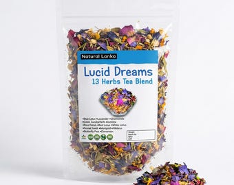 Lucid Dream Herbal Blend Tea • 13 Organic Herbal Blends • Calea Zacatechichi • Blue Lotus • Lavender • Chamomile • All-Natural Herbal Tea