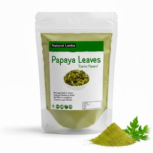 Papaya Leaves Powder (Freshly Picked and Dried) Cut & shifted leaves | organic natural home grown dehydrated Carica papaya | Paw Paw leaf