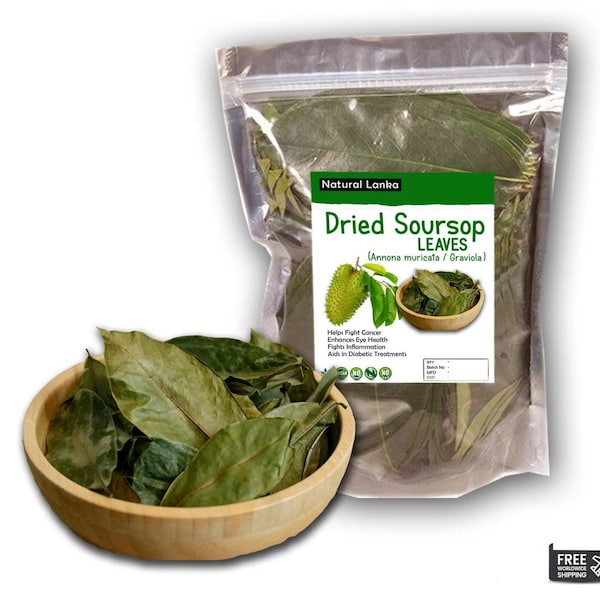 100% Organic Soursop Leaves, Dried Annona muricata/ Guanabana leaf Graviola/ Guayabano Leaf herb