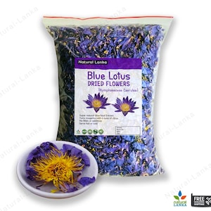 Crushed Blue Lotus Flowers Egyptian • 100% Organic • Nymphaea caerulea • Free of Pesticides Additives & Fertilizers