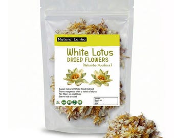 Organic White Lotus Flowers  (Nelumbo Nucifera) | Sacred Buddha Flower for Relaxation Intuition | Dream Herbs Temple