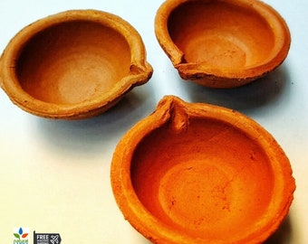 手作りの粘土オイルランプ、無料の芯付き、陶器ランプ、家庭用、部屋用、別売りの蓋付き | 装飾用家庭用陶器ランプ | 装飾ポットエコ