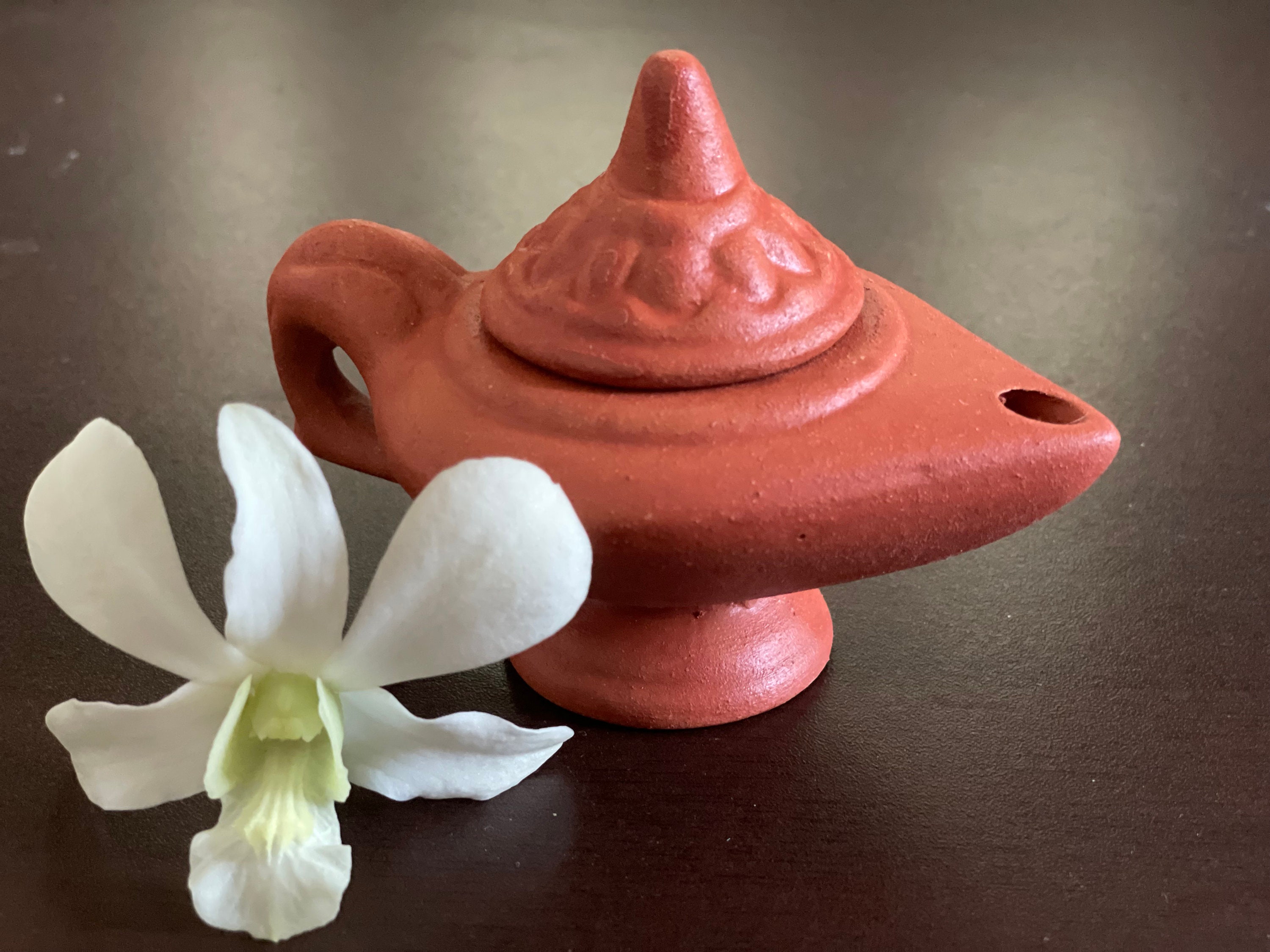 Aladdin Oil Lamp Clay Pot Handmade Separate Lid Self Handle Etsy