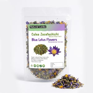 Blue Lotus with Mexican Dream Herb | Calea Zacatechichi Blend | Lucid Dreaming | Mexican Dream Herb and Nymphaea caerulea | Organic Herb Te