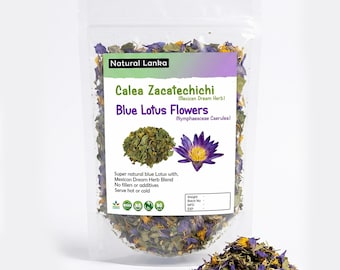 Blauer Lotus mit mexikanischem Traumkraut | Calea Zacatechichi mischt | Luzides Träumen | Mexikanisches Traumkraut und Nymphaea caerulea | Bio Kräuter Te