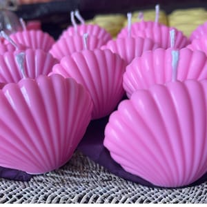 Rosa Muschel handgemachte Kerze, kleine muschelförmige Kerze Hochzeitsgeschenke, handgemachte Muschelkerze, Hochzeitsgeschenke, Babyparty-Geschenkgeschenke,