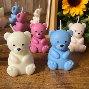 Teddy bear candle,Custom Baby Shower Candle, Birthday Candle Gift,Handmade Candle,Event Favors, Bear Candle