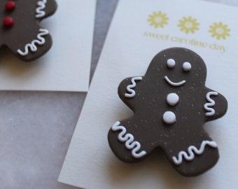 Gingerbread Magnets | Handmade Polymer Clay Magnets