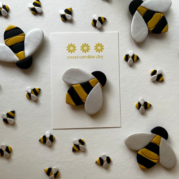 Bumblebee Studs & Magnets | Handmade Polymer Clay Accessories