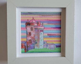 Broughty Ferry Castle print - rainbow