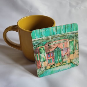Celtic Park coaster. Celtic FC matte coaster of Celtic Park Stadium.