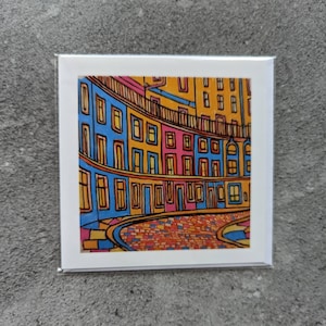 Victoria Street, West Bow, Edinburgh. Blank 5x5 greetings card.