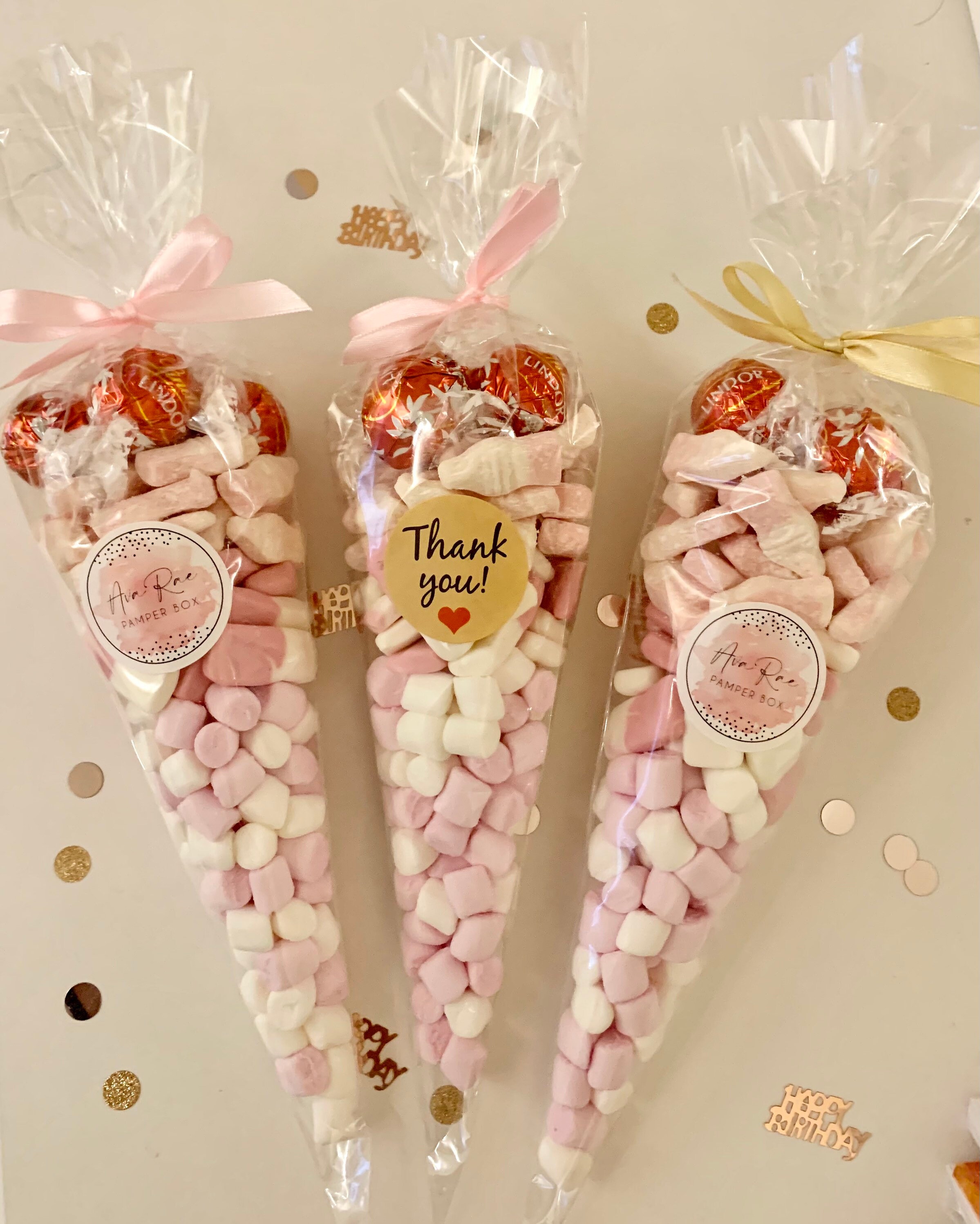 Large Pretty Pink Sweet Cones Party Favours Wedding favour Etsy