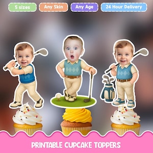 Golf Personalized cupcake toppers - Digital download