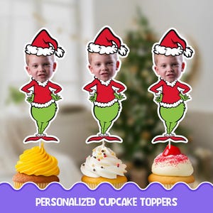 Christmas Personalized cupcake toppers - Physical cupcake toppers set
