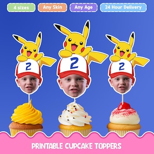 Cartoon cupcake toppers - Personalized face cupcake toppers - Digital Printable cupcake toppers for birthday party