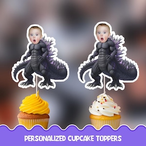 Godzilla Personalized cupcake toppers - Physical cupcake toppers set