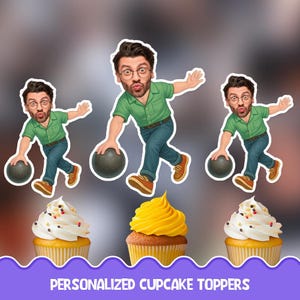 Balling Personalized cupcake toppers - Physical cupcake toppers set