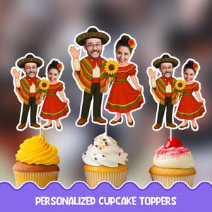 Personalized cupcake toppers - Physical cupcake toppers set