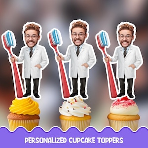 Dentist Personalized cupcake toppers - Physical cupcake toppers set