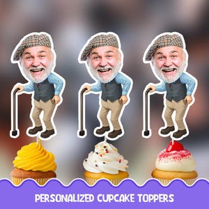 Decorazioni per cupcake personalizzate per nonno - Set di decorazioni per cupcake fisiche