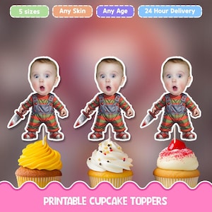 Personalisierte Cupcake Toppers - Halloween Cupcake Toppers digitaler download