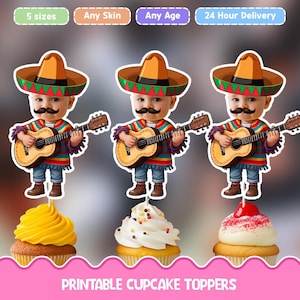 Adornos para cupcakes con caras personalizadas para Fiesta