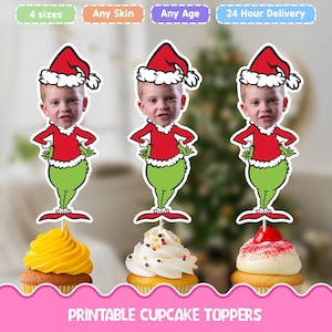Personalized Christmas cupcake toppers