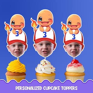 Cute cartoon cap Personalized cupcake toppers - Physical cupcake toppers set