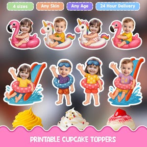 Personalisierte Sommer Gesicht Cupcake Topper