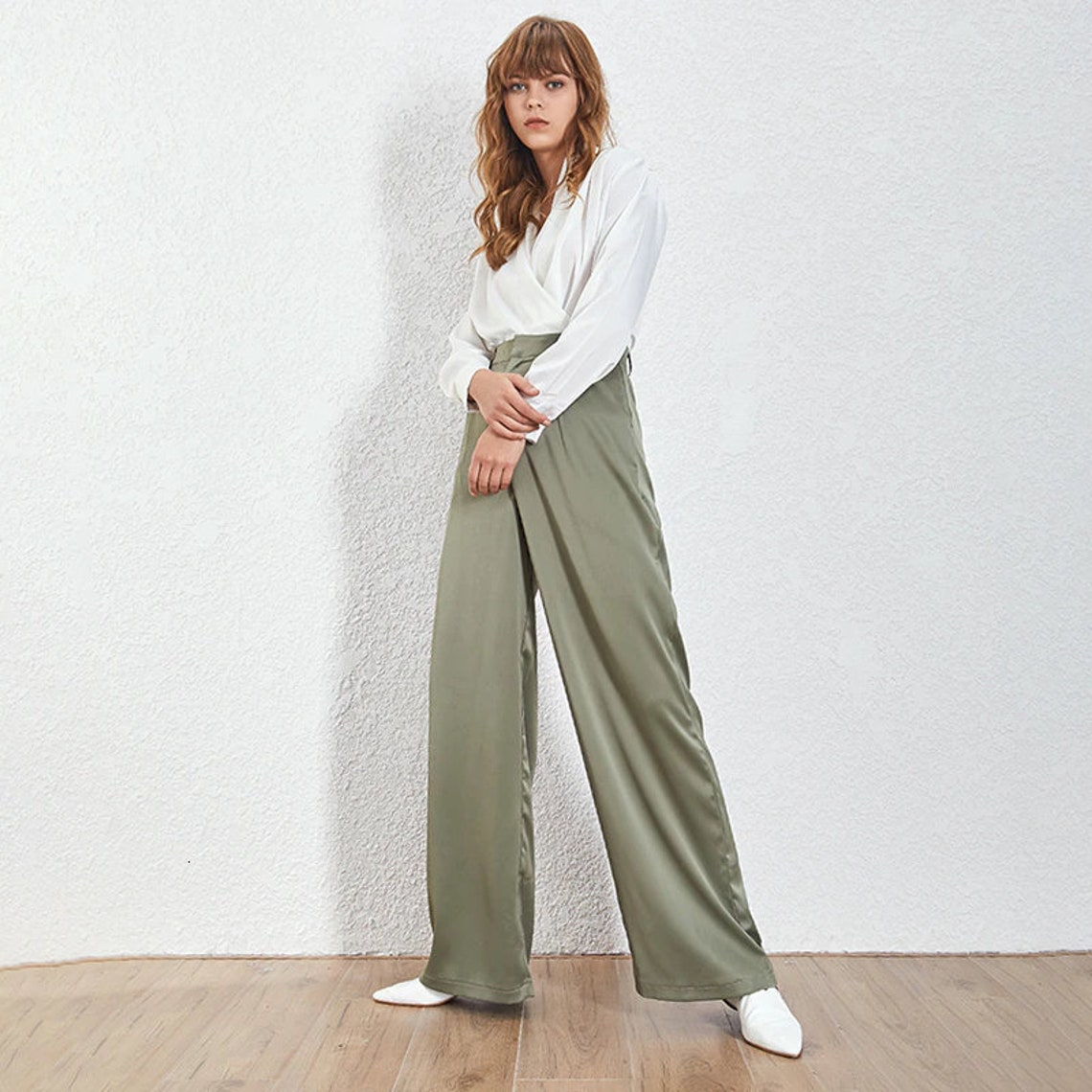 Summer Loose Casual Trousers For Women High Waist Maxi Wide Etsy