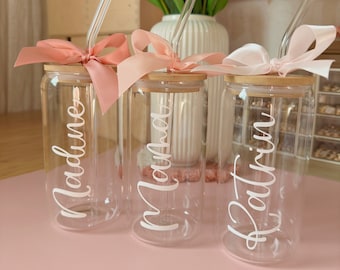 Personalisierte Kaffeetassen, Kaffeetassen mit Namen, handgefertigte ideale Geschenke für Muttertag, personalisierte Geschenke für Kaffeeliebhaber, Klarglastasse