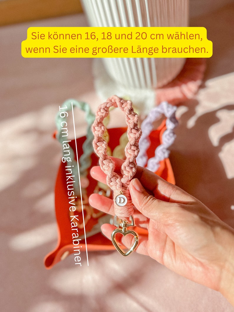 Personalisierte Makramee-Schlüsselanhänger mit Buchstaben, handgemachte Geschenke für die Liebsten, niedliche Geschenke zum Valentinstag, personalisierte Hochzeitsgeschenke Bild 7