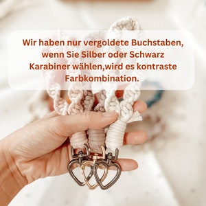 Personalisierte Makramee-Schlüsselanhänger mit Buchstaben, handgemachte Geschenke für die Liebsten, niedliche Geschenke zum Valentinstag, personalisierte Hochzeitsgeschenke Bild 8