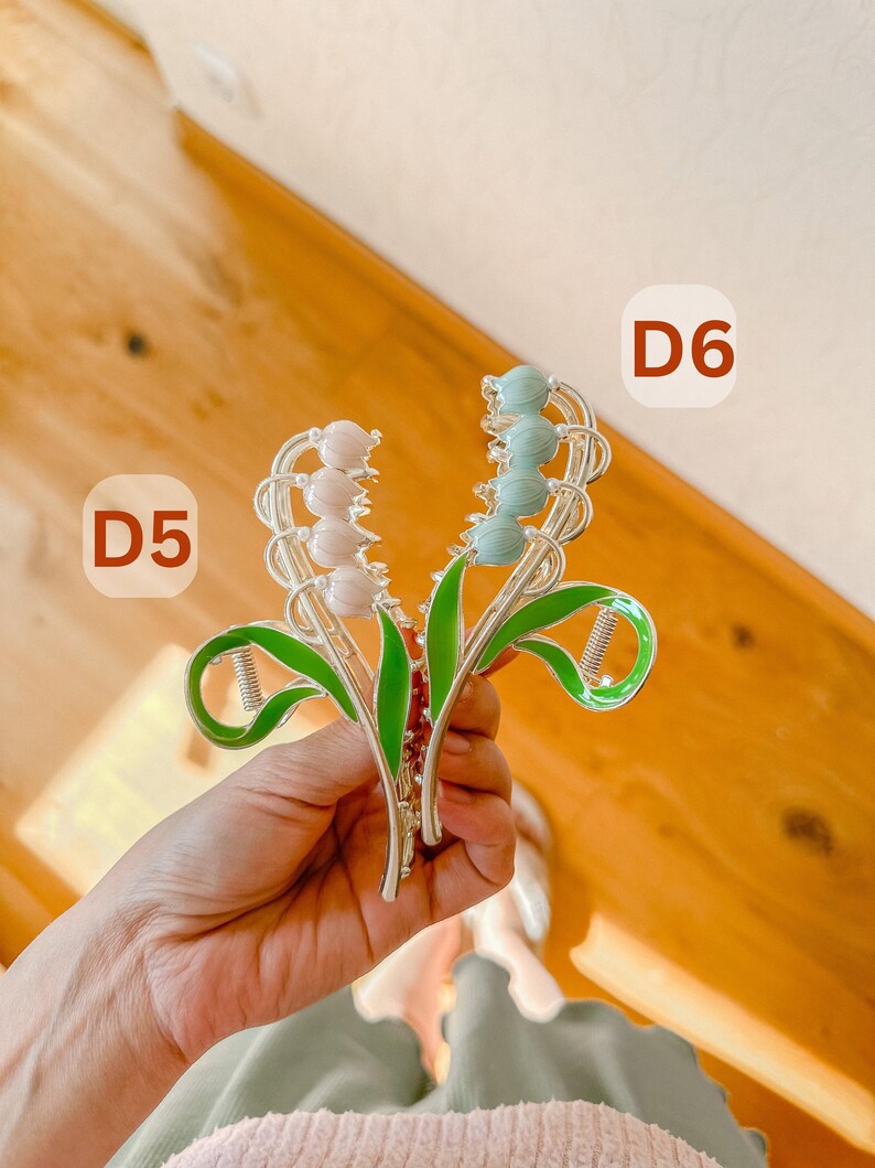 Elegante Haarkrallen für Frauen, Blumen Haarschmuck, Tulpen Haarspangen, Haarschmuck Geschenk für Frauen, Sommer Haarspangen, Valentinstag Geschenk Bild 6