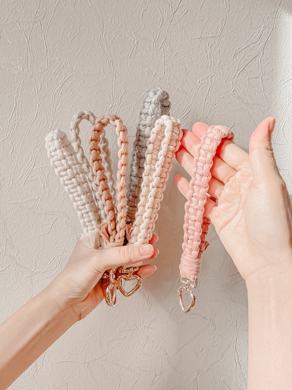 Personalized Macrame Keychain | Gift for MOM | Keychain with Letter Pendant | Gift Accessory for her | Handmade Key Holder and Charms